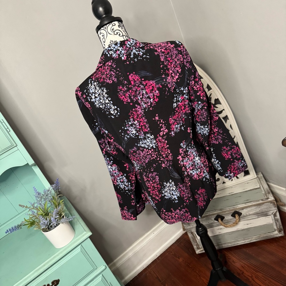 Lane Bryant The Bryant Boho Floral Crepe Blazer Suit Jacket Size 14P NWT - Picture 8 of 14